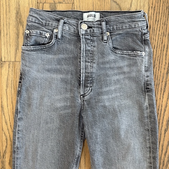 Agolde Nico High Rise Slim Women’s Gray Button Fly Denim Jeans Size 25 - Picture 6 of 11